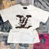 White LV Pleated Stone T-Shirt