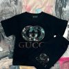 Black embroidered Gucci