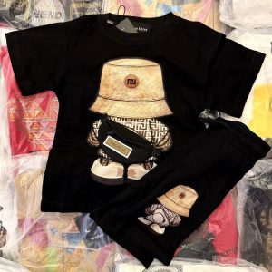 Designer Fendi Bear Drip T-Shirt Set